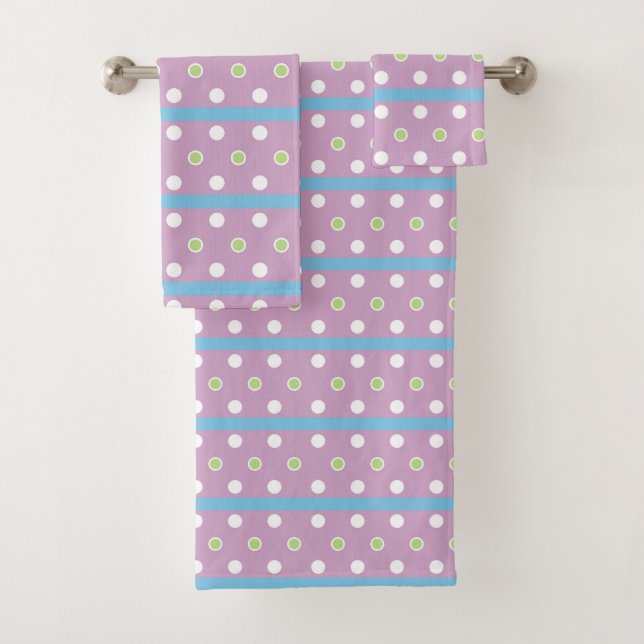Stripes and Polka Dots Bath Towel Set (Insitu)