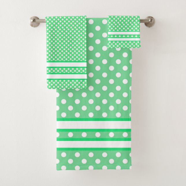 Stripes and Polka Dots Bath Towel Set (Insitu)