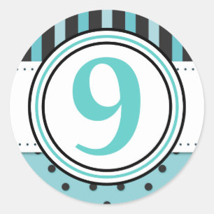 Stripes and Polka Dots Classic Round Sticker