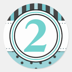 Stripes and Polka Dots Classic Round Sticker