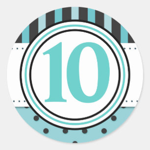 Stripes and Polka Dots Classic Round Sticker