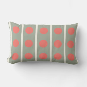 Stripes and Polka Dots in Orange and Cream Lumbar Cushion