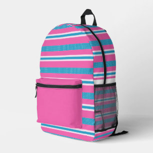 Stripes and Polka Dots Printed Backpack