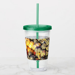 Stripes And Pumpkins  Acrylic Tumbler