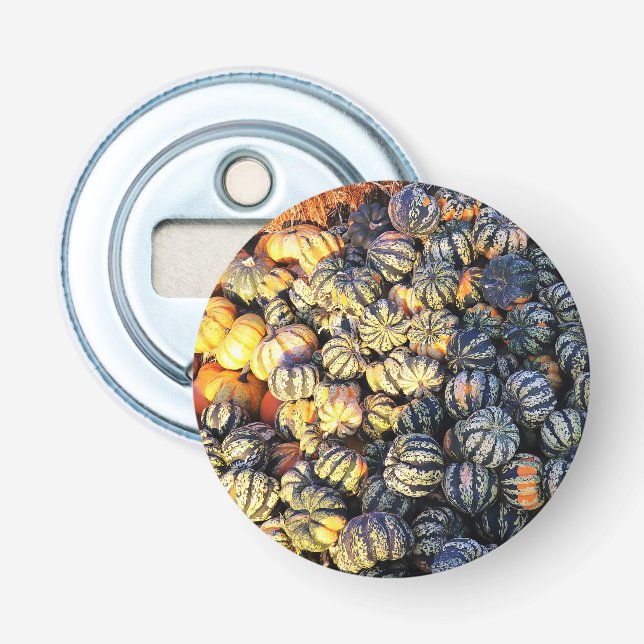 Stripes And Pumpkins  Bottle Opener (Front)
