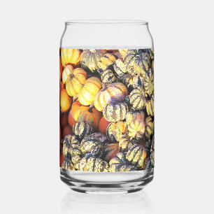 Stripes And Pumpkins  Can Glass