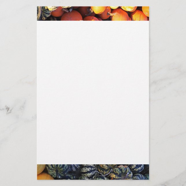 Stripes And Pumpkins  Stationery (Front)