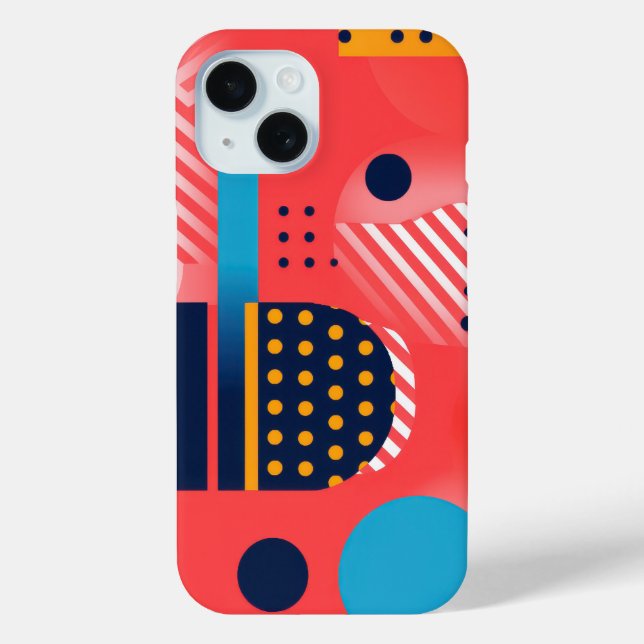 Stripes and shapes in vivid colours Case-Mate iPhone case (Back)