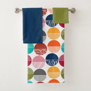 Stripes and Solids Bath Towel Set