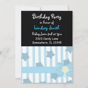 Stripes and Stars Birthday Invitation