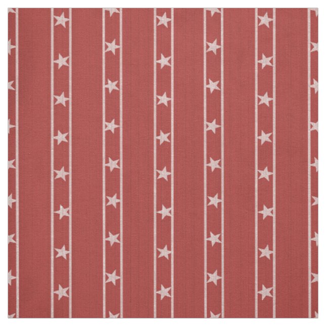 Stripes and Stars Red Fabric (Swatch)