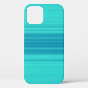 Stripes - Aqua Turquoise Cyan Blue iPhone 12 Case