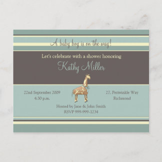 Stripes Baby Shower Invitation (Boy)