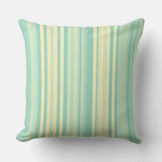 Stripes Beachy Blues and Wheat Blends Cushion