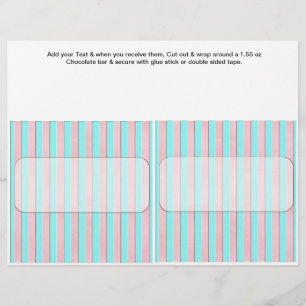 Stripes Birthday Custom Candy Bar Wrappers