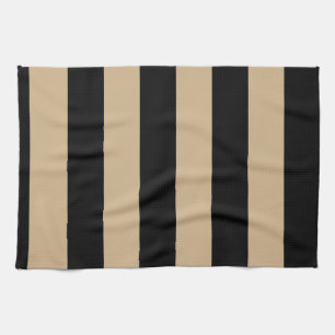 Stripes - Black and Tan Tea Towel
