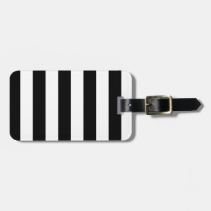 Stripes - Black and White Luggage Tag