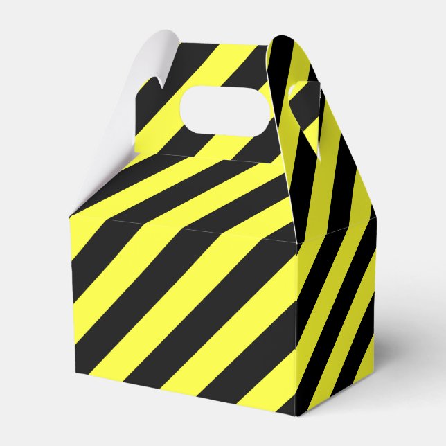 stripes black and yellow favour box (Front Side)