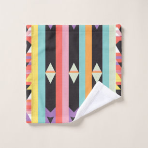 Stripes black blue red Pattern mix Bath Towel Set