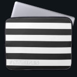 STRIPES Black on any Colour Laptop Sleeve<br><div class="desc">Horizontal stripes against white,  that can be recolored. Play with background colours to create new effects!</div>