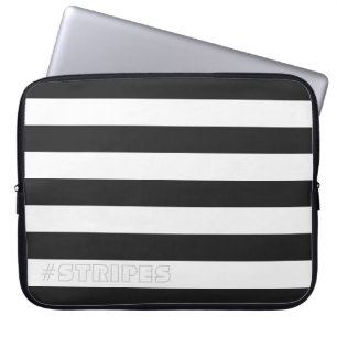 STRIPES Black on any Colour Laptop Sleeve