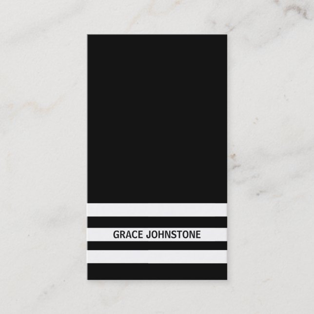 Stripes / Black & White Business Card (Front)