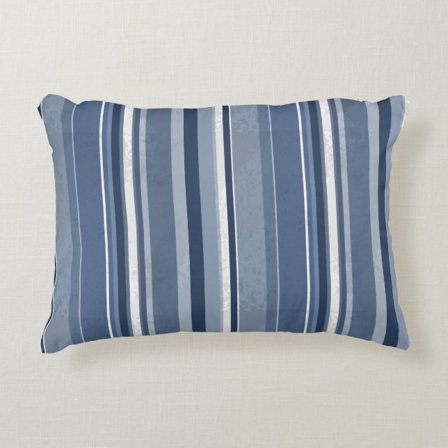 Stripes Blue Decorative Cushion (Front)