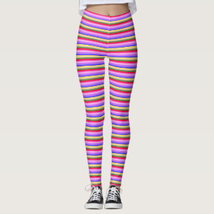 Stripes - Blue Purple Green Yellow Orange Pink Red Leggings