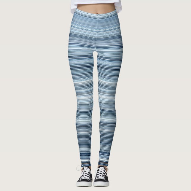 Stripes - Blue Shades Leggings (Front)