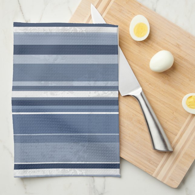 Stripes Blue Tea Towel (Quarter Fold)