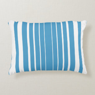 Stripes Blue White Vertical  Decorative Cushion