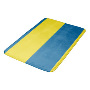 Stripes Blue & Yellow Customisable Bath Mat