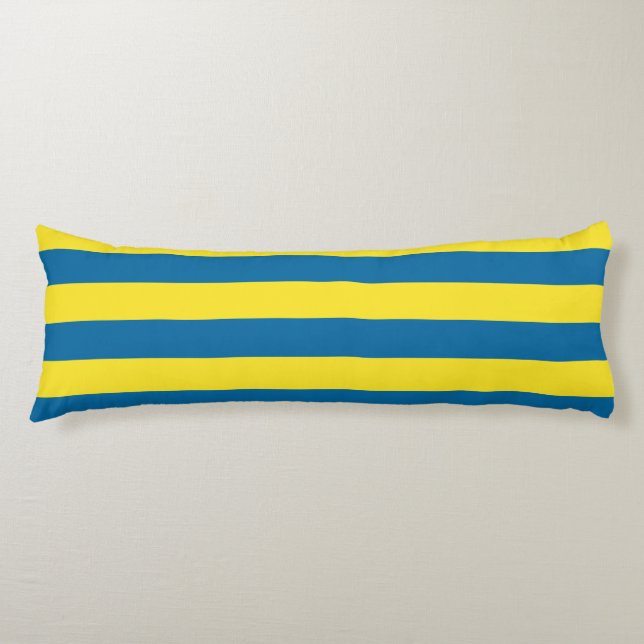 Stripes | Blue & Yellow | Customisable Body Cushion (Front)