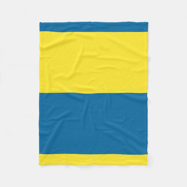 Stripes | Blue & Yellow | Customisable Fleece Blanket (Front)