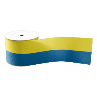 Stripes | Blue & Yellow | Customisable Grosgrain Ribbon