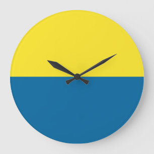 Stripes   Blue & Yellow   Customisable Large Clock