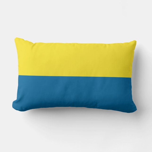 Stripes | Blue & Yellow | Customisable Lumbar Cushion (Front)