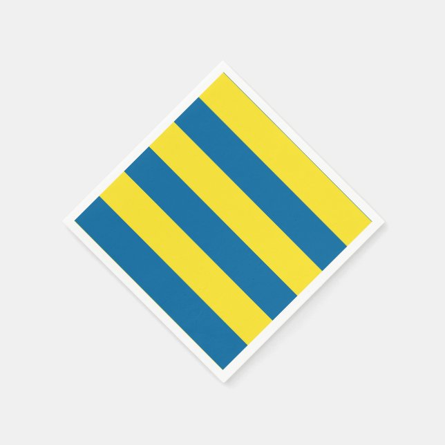Stripes | Blue & Yellow | Customisable Napkin (Corner)