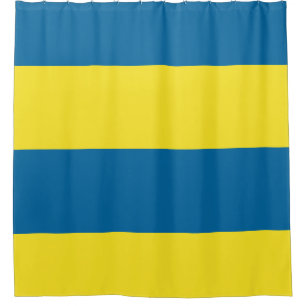 Stripes Blue & Yellow Customisable Shower Curtain