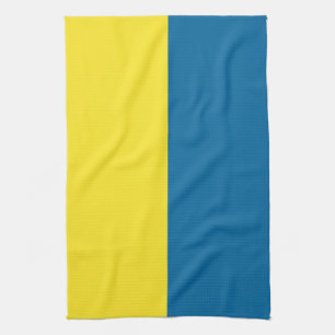 Stripes Blue & Yellow Customisable Tea Towel