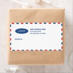 Stripes Business Logo Mailing Shipping Labels