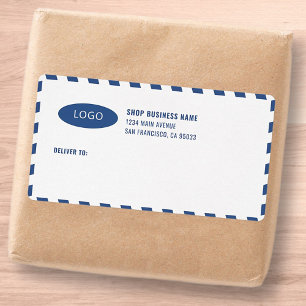 Stripes Business Logo Mailing Shipping Labels