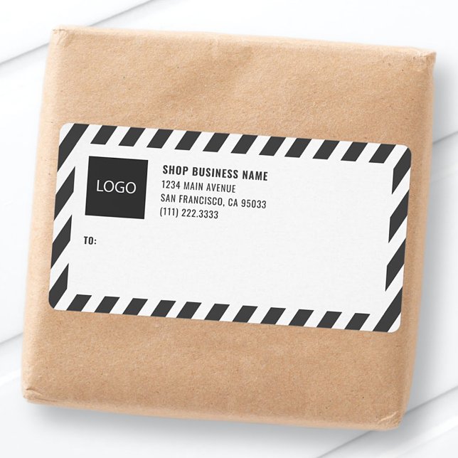 Stripes Business Logo Mailing Shipping Labels (Creator Uploaded)
