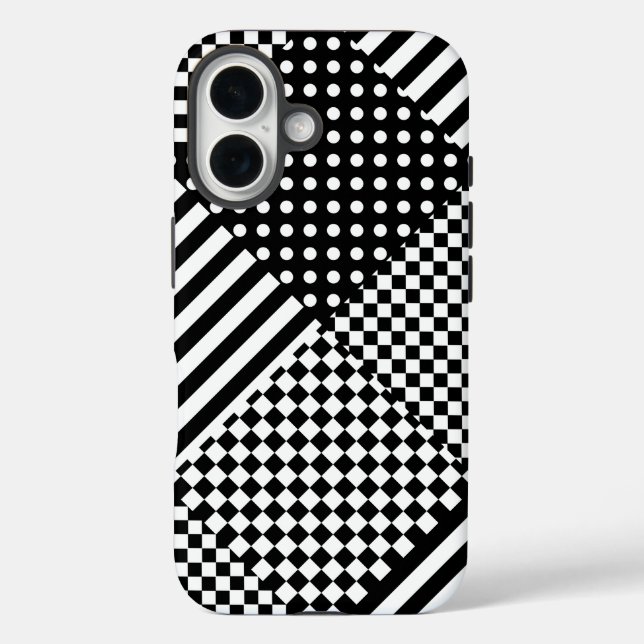 Stripes Check Harlequin Polka Dots Mixed Design Case-Mate iPhone Case (Back)