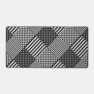 Stripes Check Harlequin Polka Dots Mixed Design Desk Mat