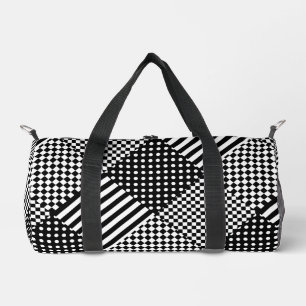 Stripes Check Harlequin Polka Dots Mixed Design Duffle Bag