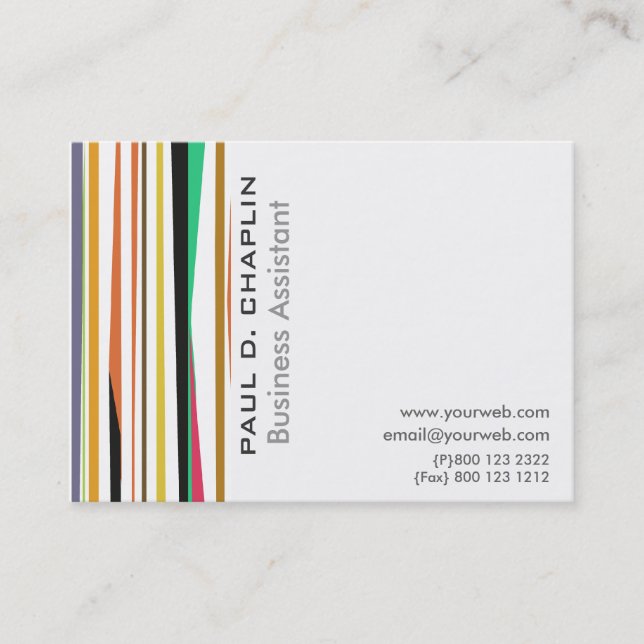 Stripes Colourful Business Consultant   Affordable Appointment Card (Front)