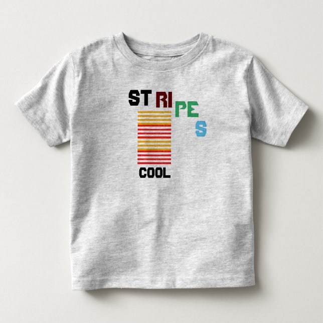 Stripes Cool Toddler T-Shirt Grey (Front)
