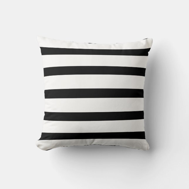 Stripes Delight Black and White Cushion (Front)