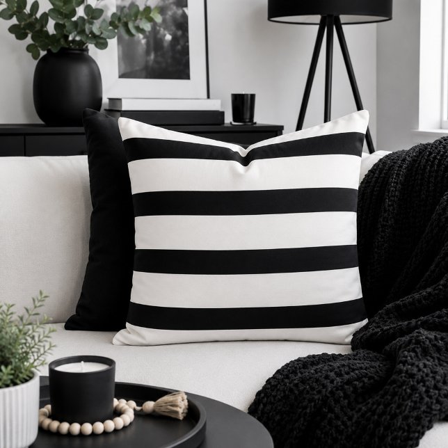 Stripes Delight Black and White Cushion (Creator Uploaded)